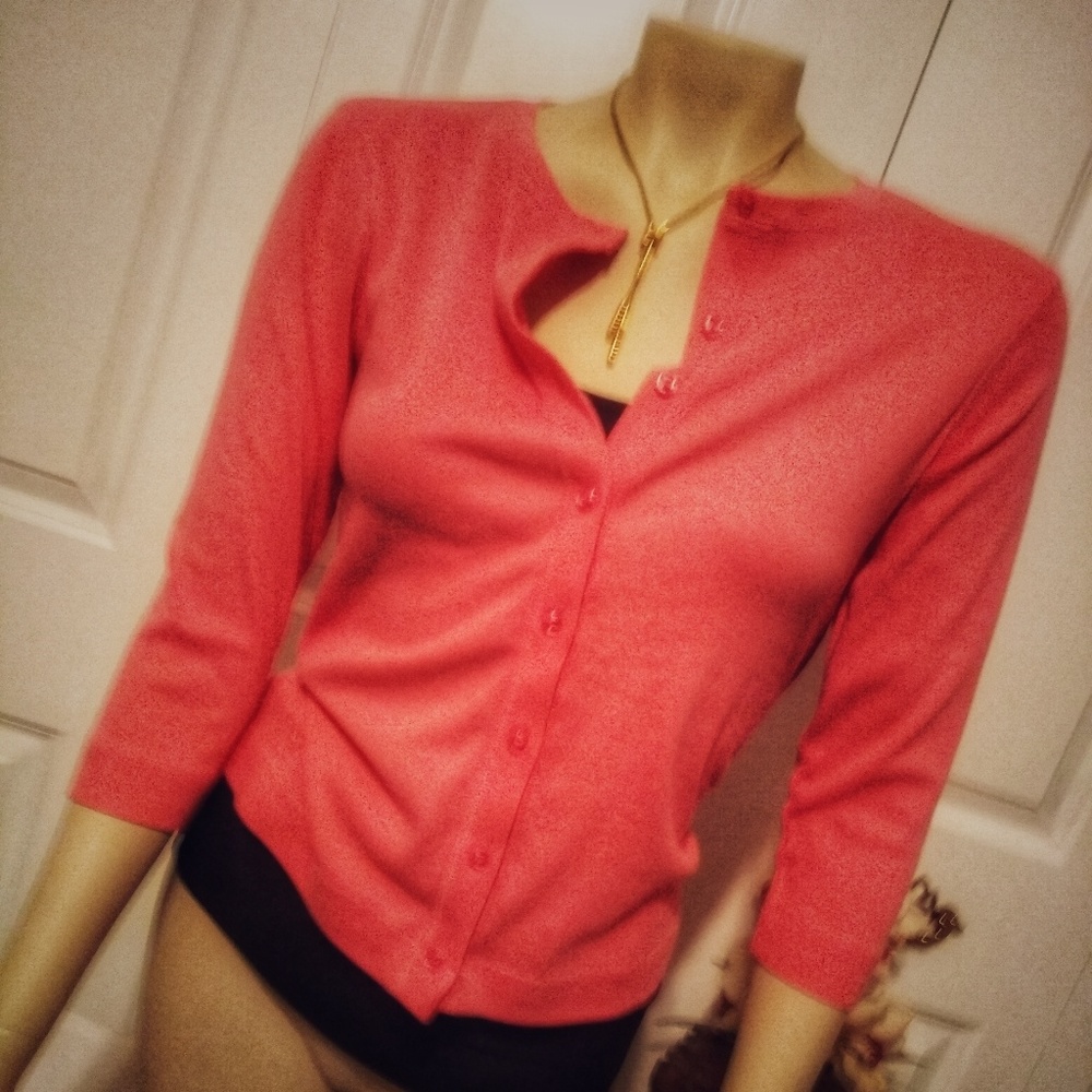 Tabolts orange cardigan, size small. NEW WITH TAGS